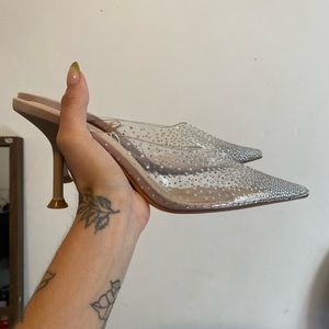 Zara clear diamond slip on heel only used once